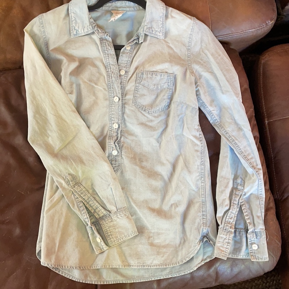 J Crew Jean Chambray popover shirt